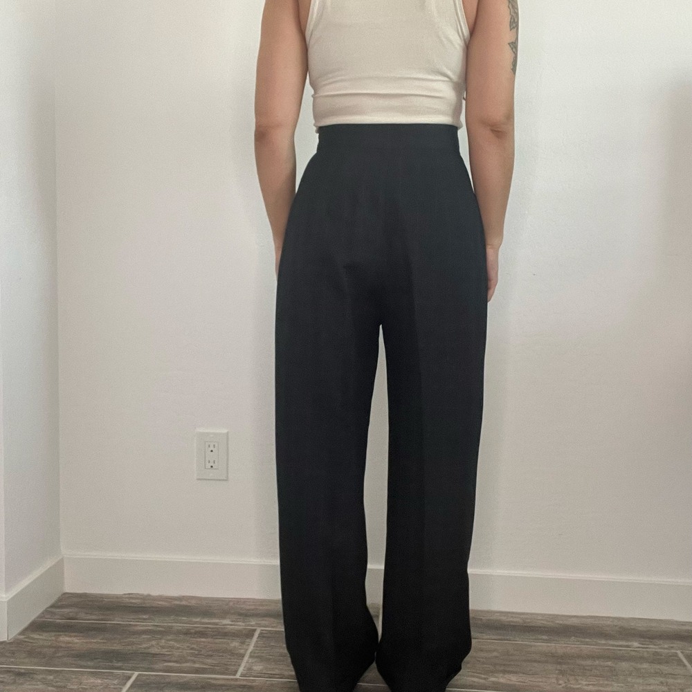 Y2K‎ XOXO Gray Plaid High Rise Wide Leg Trousers Waist 27 Baggy Pleated - Picture 3 of 12